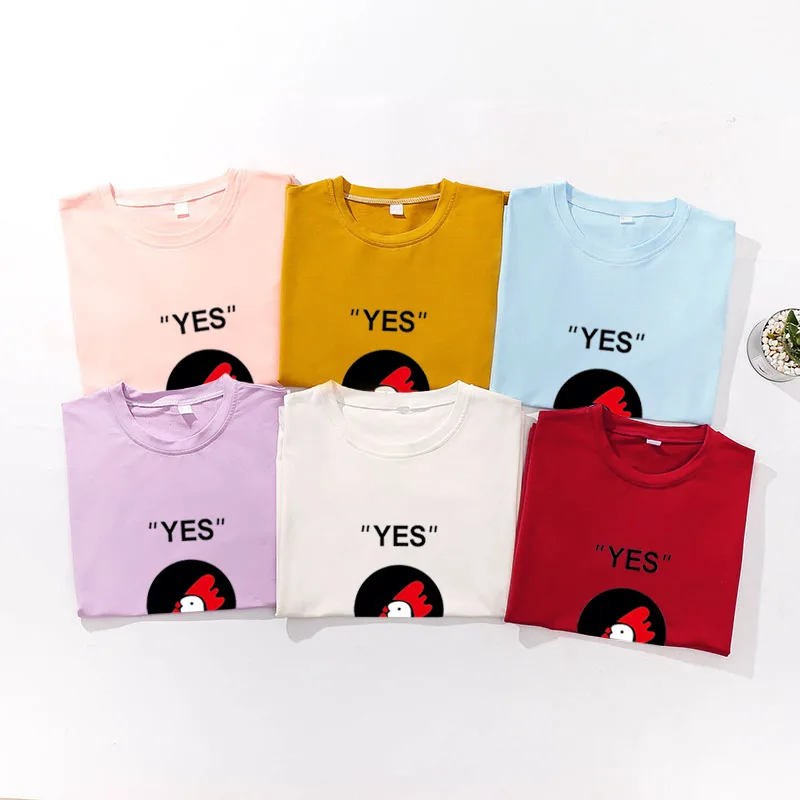Базовая футболка женская с рисунком головы петуха Harajuku буквенным принтом модная