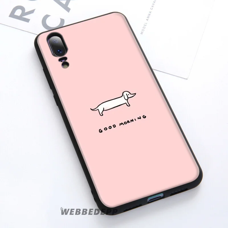 WEBBEDEPP такса собака добермана мягкий чехол для Huawei P30 P20 Pro P10 P9 Lite 2017 P Smart 2019 &amp Nova 3 3i
