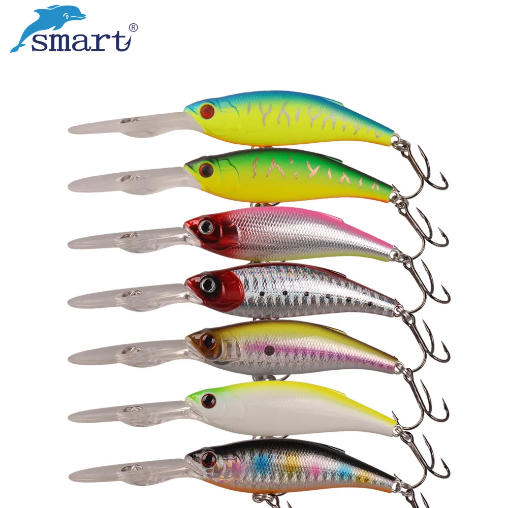 Умная Приманка Minnow приманка 75 мм/10 8 г 3D Глаза рыболовные приманки из Китая