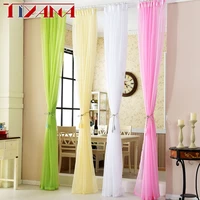 colorful solid color tulle curtains living room bedroom balcony wedding decoration curtain for bedroom door windows 18430