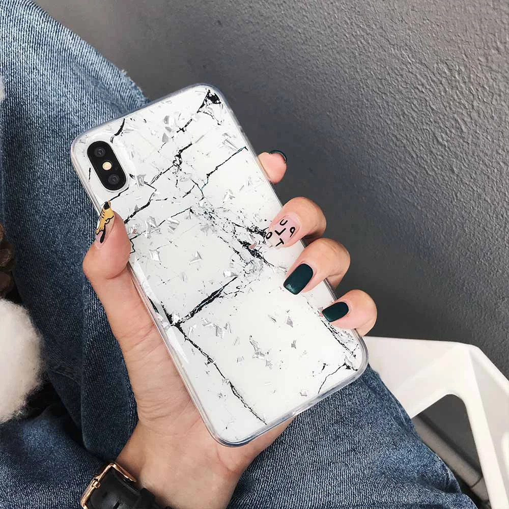 Luxury Gold Foil Bling Marble Phone Case For iPhone XR X XS Max Soft TPU Cover 8 7 6S 6 Plus 5 5S SE Glitter Cases |