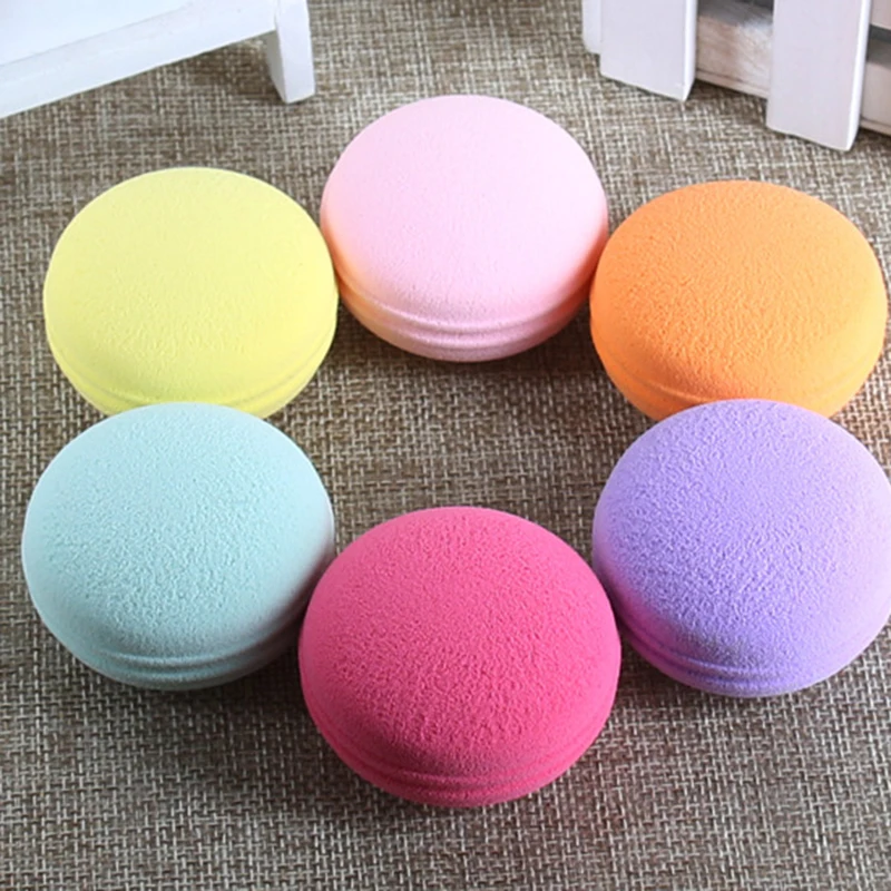 6 шт. Macaron макияж спонж-пуховка для лица BB крем Косметическая пуховка гладкая основа пуховка для макияжа Красота Инструменты с коробкой