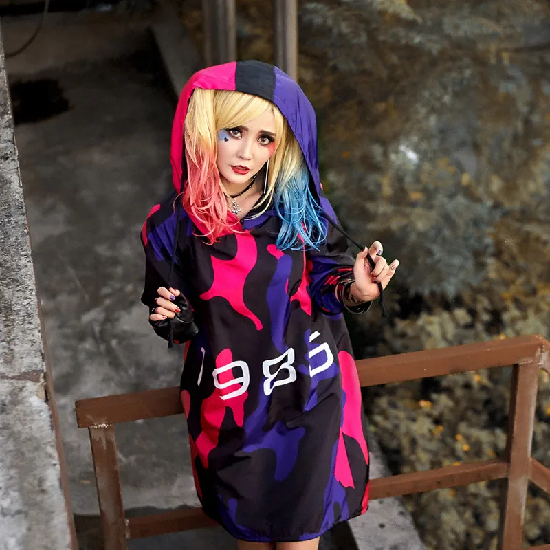 Женское весенне летнее Новое модное Повседневное платье Harajuku с капюшоном
