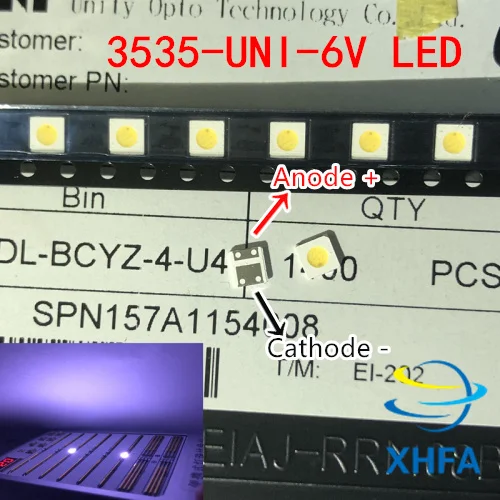 2000 шт./лот для UNI светодиодная подсветка ЖК-дисплей ТВ 3535 3537 LED лампочка