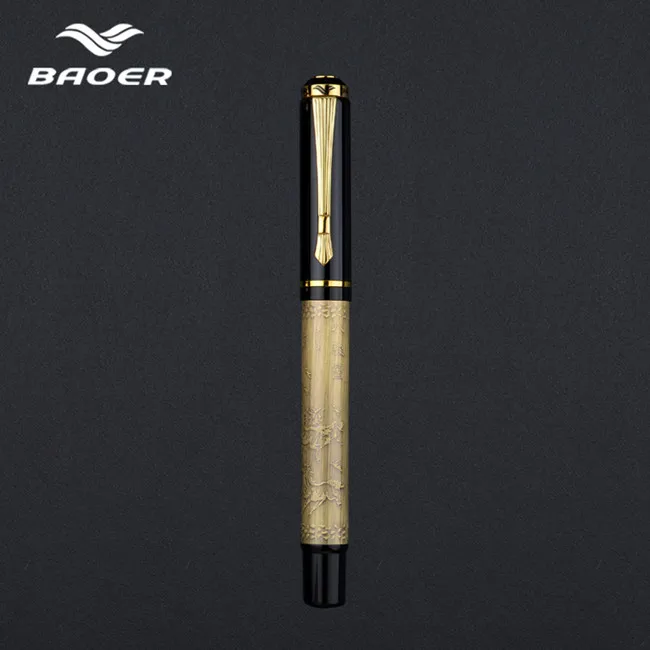 qinggutong Высококачественная металлическая ручка авторучка Baoer Роскошная плюма fuente stylo plume роскошный подарок канцелярские чернила ручка boligrafos de marca luj - Цвет: qinggutong