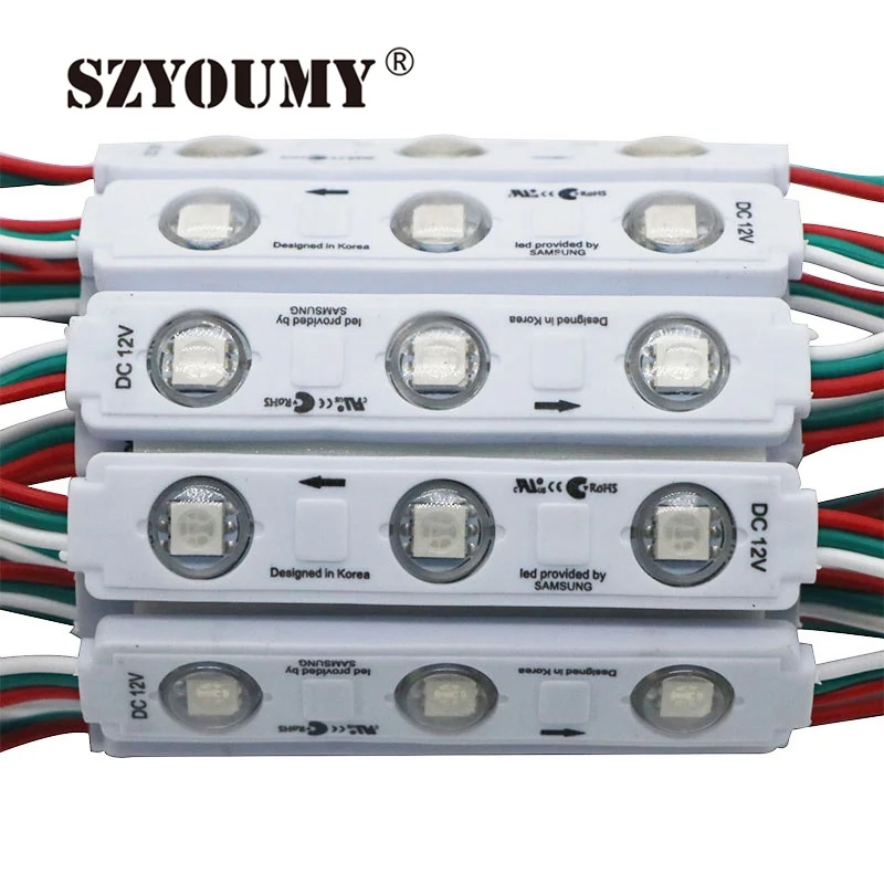SZYOUMY New Product 5050SMD Full Color 3 Leds Injection Led Module 28811IC 12VDC String 2Years Warranty | Освещение