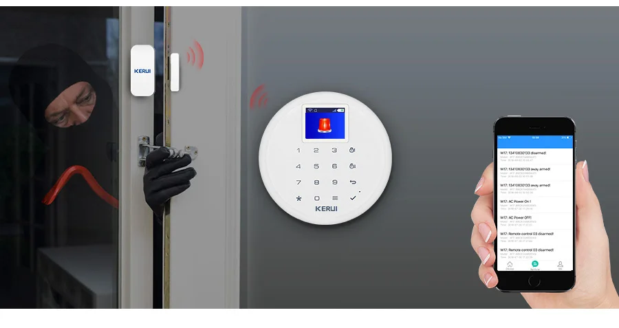 KERUI W17 Беспроводной Wi-Fi GSM охранная сигнализация Водонепроницаемая уличная подъездная дорожка гараж PIR датчик движения домашняя охранная сигнализация наборы