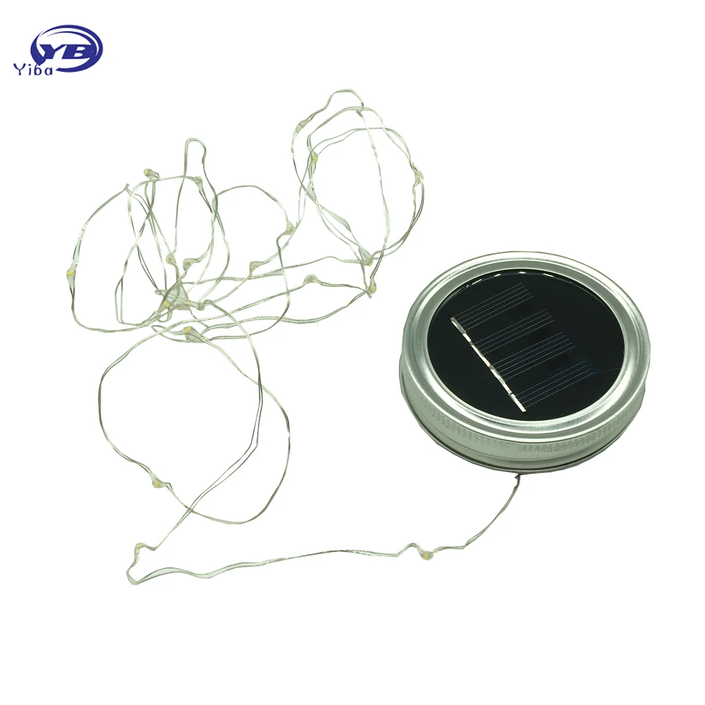 

Dropshipping Wholesale LED Fairy Light Solar Powered For Mason Jar Lid Insert Color Changing Garden Decor