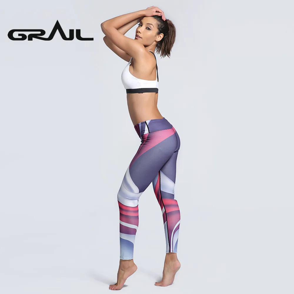 Штаны для йоги Женская Спортивная одежда Стиль Печатные юбки Фитнес Йога