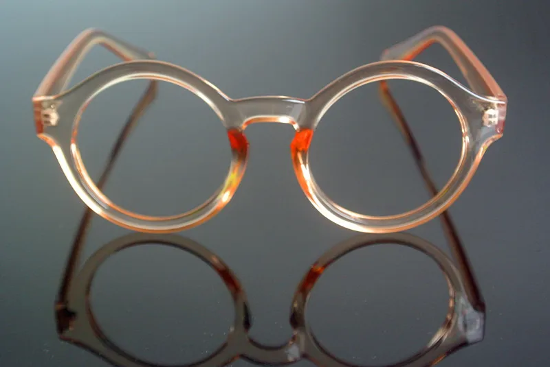 Винтажные круглые чайные прозрачные оправы для очков мужчин и женщин без линз Rx