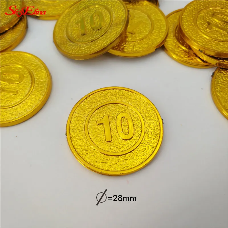 Пластиковые Золотые фишки 10 юаней 100 шт. реквизит монеты игрушки украшения для