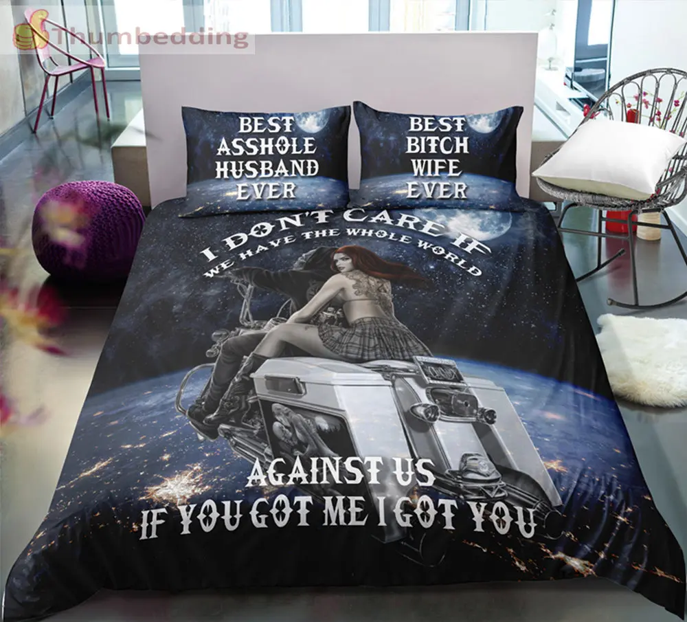 Thumbedding Dropship Sexy Girl Beside Skull Bedding Set 100% Microfiber Innovative Unique Designed 3D Duvet Cover | Дом и сад
