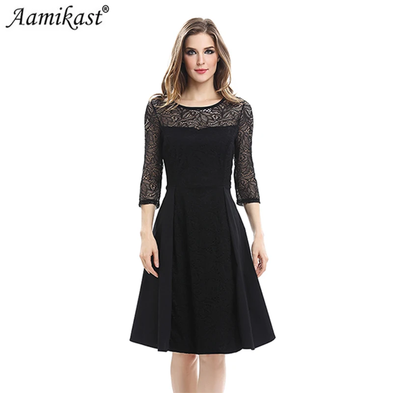 Aamikast винтажные Элегантные Новые модные кружевные хлопковые лоскутные платья с