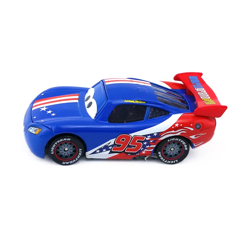 Disney «Тачки» № 95 Lightning Mcqueen Америка узор металл литья под давлением игрушечный автомобиль 1:55 Свободные Фирменная Новинка и