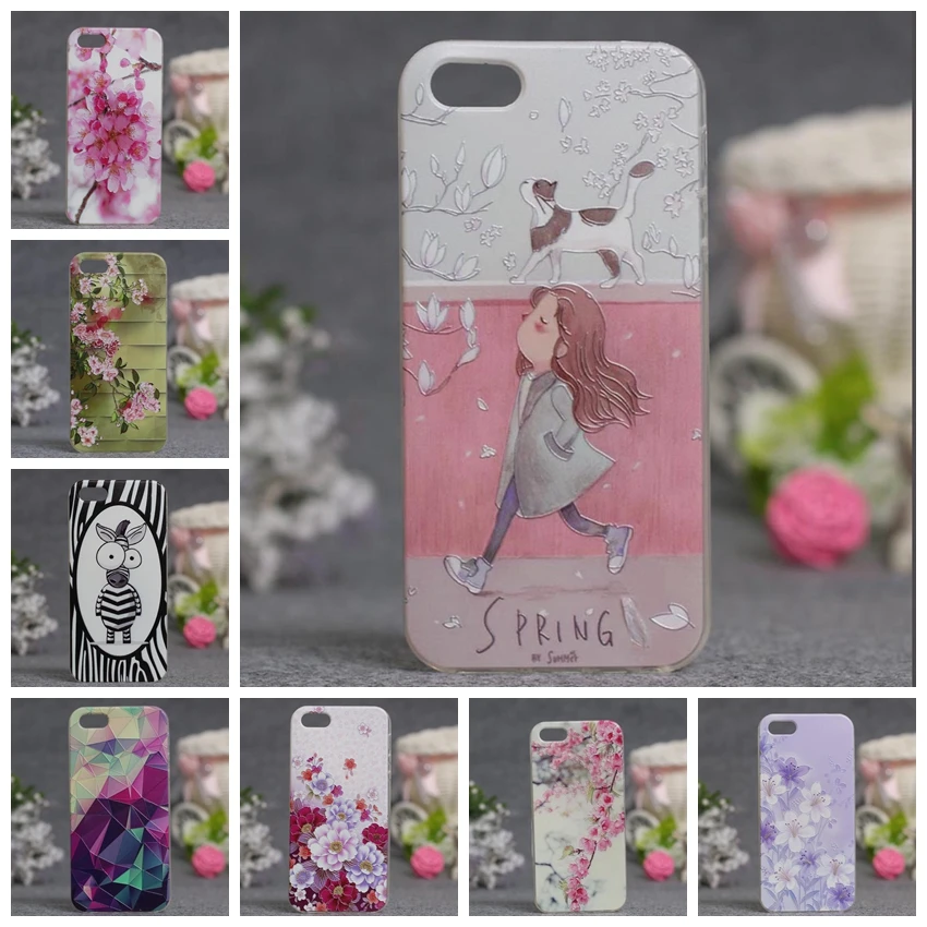 3D рельефный чехол для iphone 5 SE 5S Мягкий силиконовый TPU задняя крышка S Роскошный
