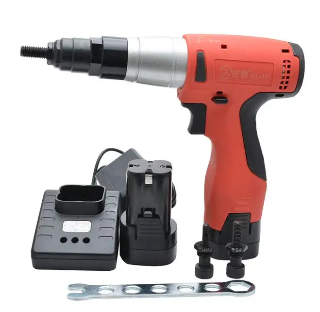 Rechargeable Riveted Nut Gun M6/M8/M10 14.4V Industrial-Grade Electric Pull Gun Easy Riveting Tool BD-3401