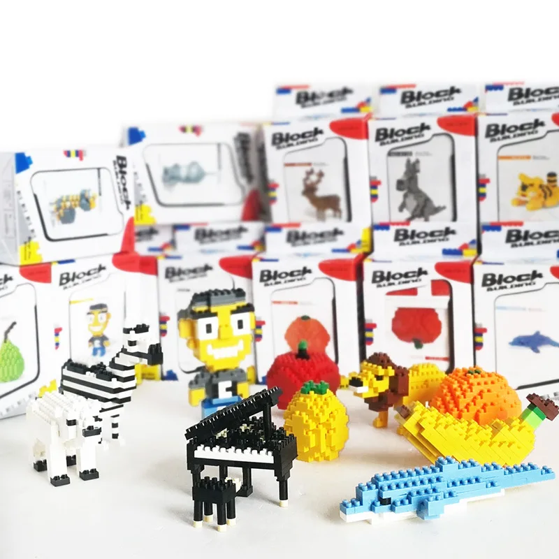 Строительные блоки серии Polar Bear Bird Zebra Animal world фруктовые LegoINGS ананас банан игрушки