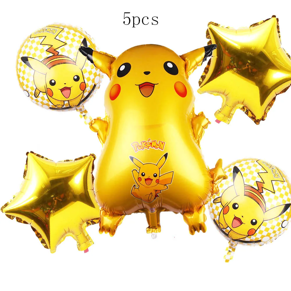 same as picure 5 шт. воздушные шары Pokemon Go Helium надувной шар с покемоном из фольги, игрушки, детские украшения на день рождения, Детские праздничные принадлежности - Цвет: same as picure