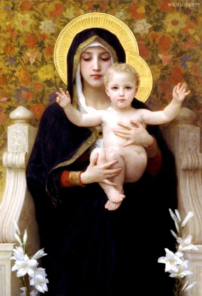 TOP ART # VIRGIN MARY AND JESUS CHILD картина маслом работа --- огромный размер-хорошее качество