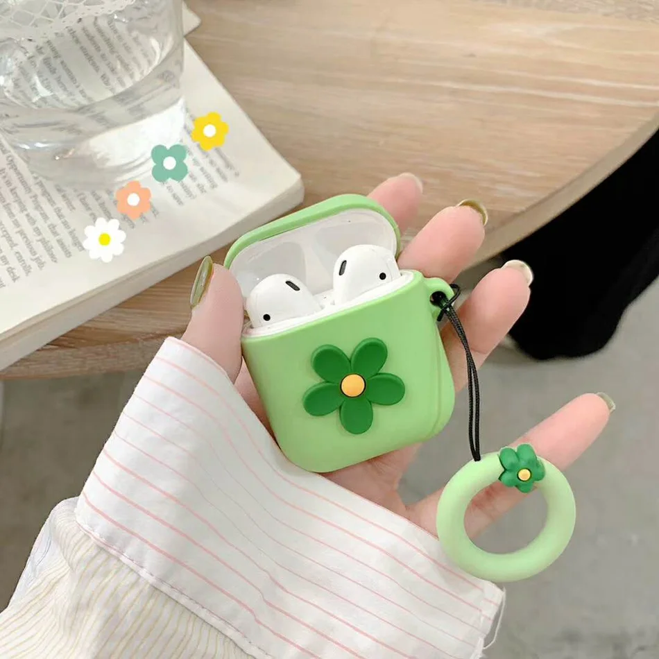 H Чехол для AirPods, Модный чехол с милыми цветами для Airpods 2/i10/i11TWS, защитный чехол для наушников с кольцом на палец - Цвет: H