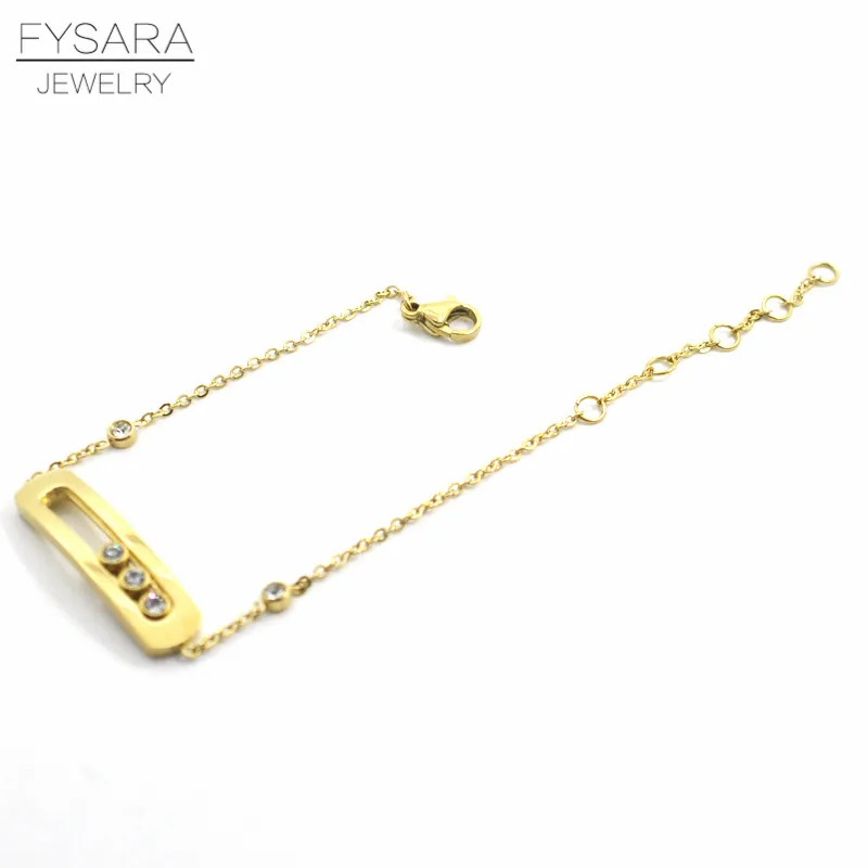 FYSARA, роскошная фирма, поворотная, скользящая, 3 CZ кристаллы циркония, короткое ожерелье для женщин, роскошная, любовь, цепочка, ожерелье из нержавеющей стали