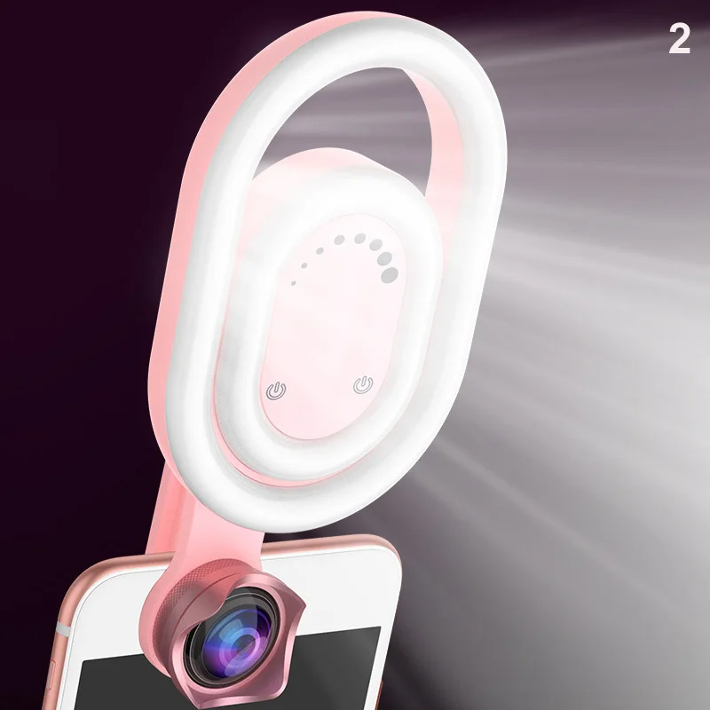 Селфи кольцо свет широкоугольный объектив 32 LED камера макияж клип заполняющие