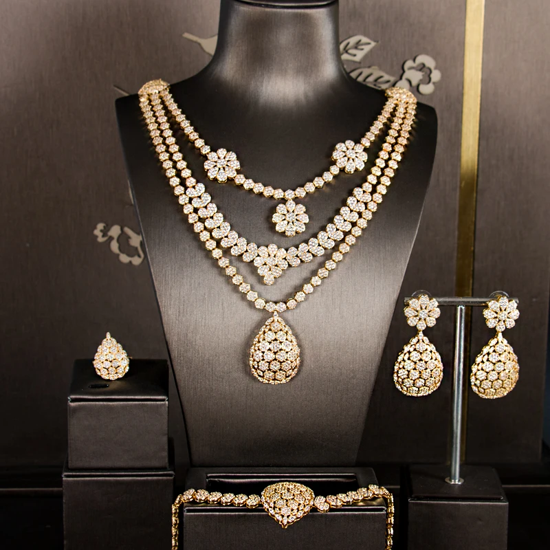 LANFLORA Дубай золотые Ювелирные наборы для женщин Свадебные parure bijoux femme Роскошные