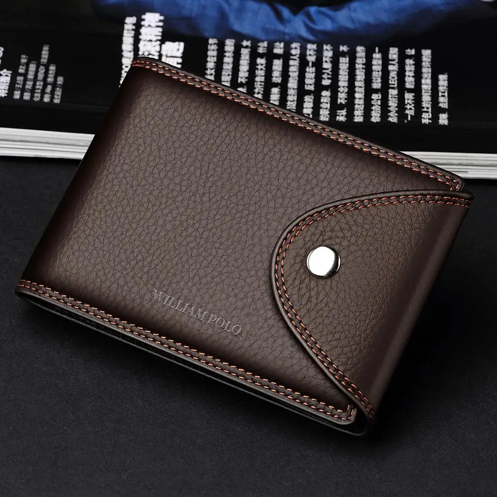 Кошельки WILLIAMPOLO мужские из натуральной кожи деловой клатч складной бумажник с