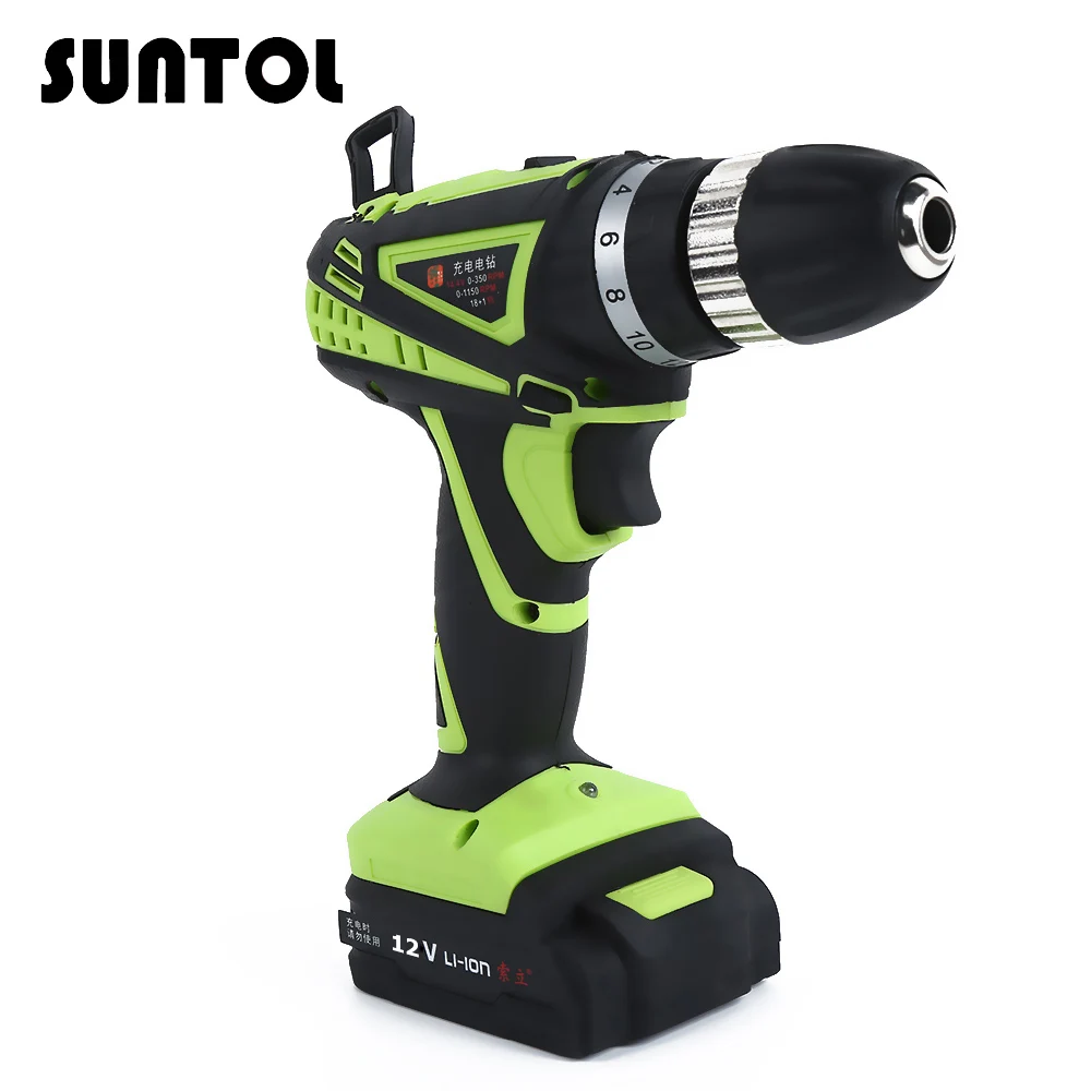 SUNTOL 12 V Беспроводная отвертка литиевая батарея электрическая перезаряжаемая