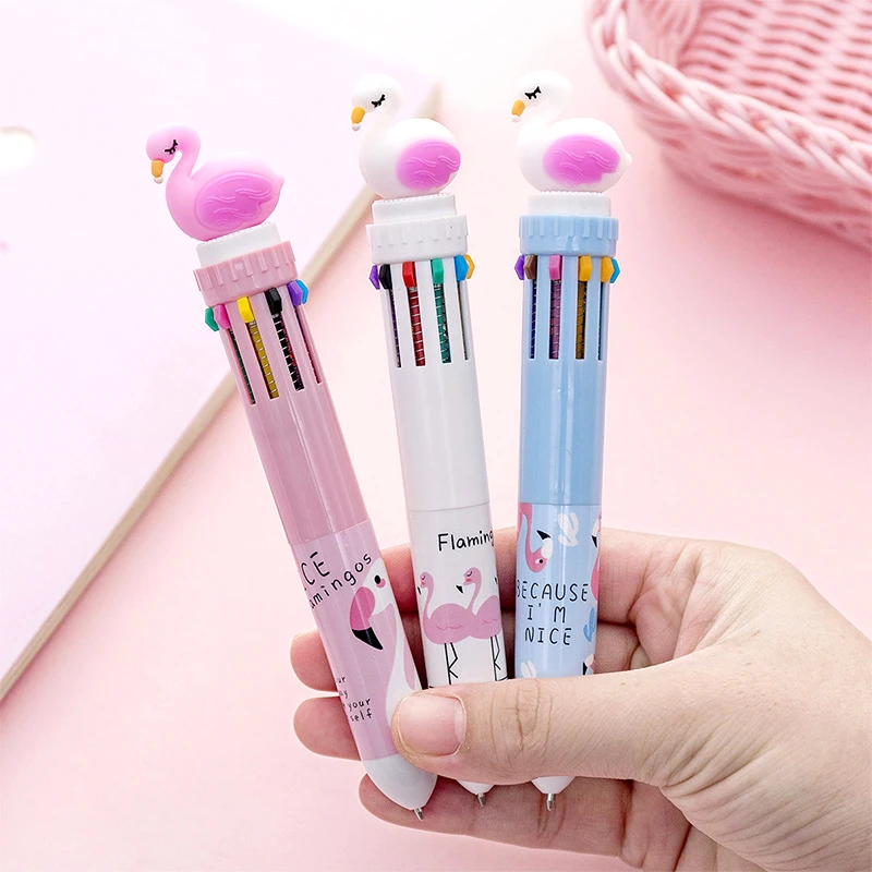 Фламинго 10 цветная Шариковая ручка kawaii Единорог кошка лапа волшебная палочка шариковые ручки для детей подарок Материал Escolar школьные принадлежности