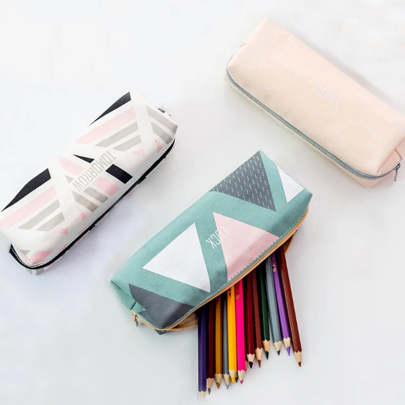 1 шт. простой холщовый чехол для карандашей офисный студенческий милый