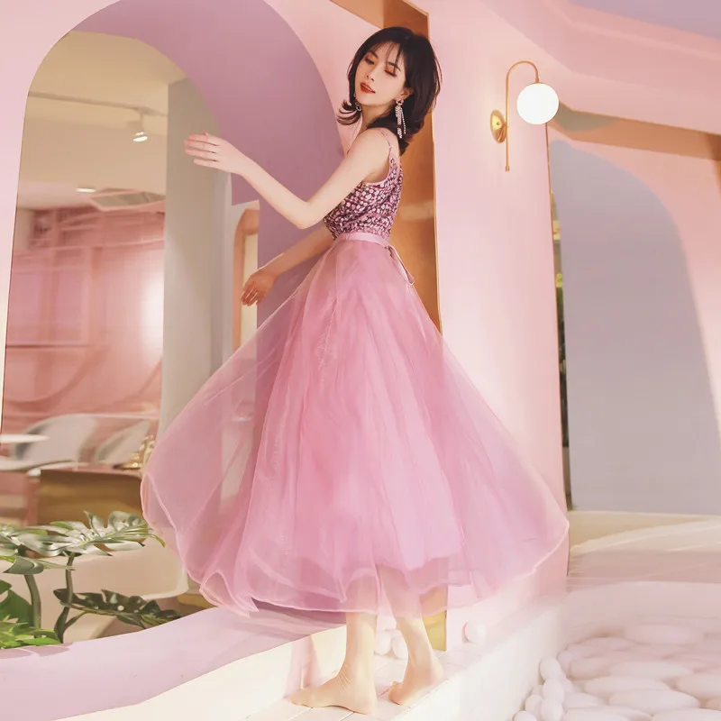 YOSIMI/2019 Летняя женская одежда из 2 предметов розовый топ без рукавов на бретельках