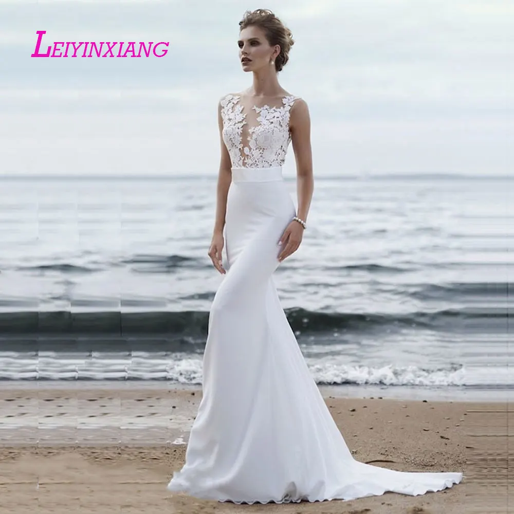 LEIYINXIANG свадебное платье сексуальное русалка Vestido De Noiva без спинки натуральный
