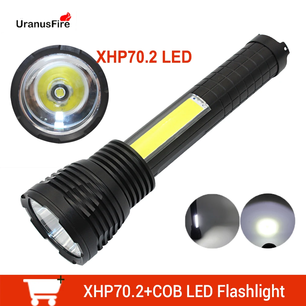 4000Lm High Power Portable Spotlight XHP70.2 LED Searchlight Built in 6600mah Battery Rechargeable Lantern Lamp Waterproof Torch
