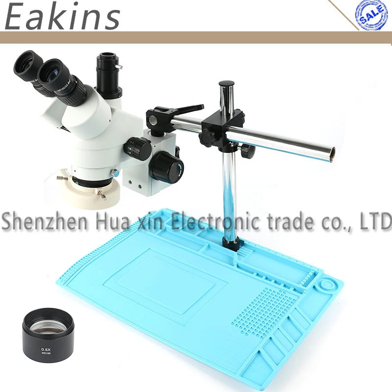 

Eakins 3.5X-45X Тринокулярный Стерео Microscop WF10X/20 универсальный браслет 144 светильник + коврик