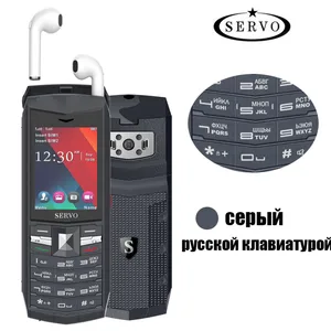 2019 orginal servo r26 2 4 mobile phone russian keyboard fm tws 5 0 bluetooth earphone power bank gsm gprs gsm cellphone pk r25 free global shipping