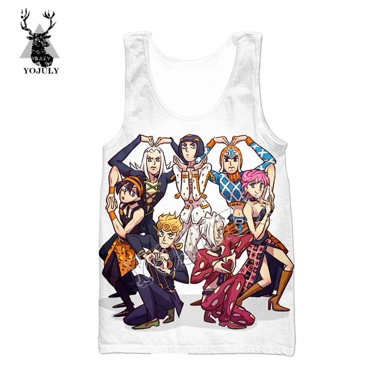 20 YOJULY Summer Unisex sleeveless shirts 3D Print Anime JoJo Bizarre Adventure Men Vest Women Casual Funny Tops Clothing Ve23 - Цвет: 20