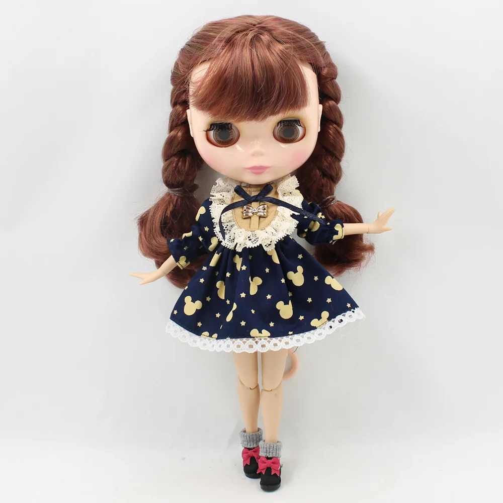 Одежда для Blyth 1/6 платье с принтом куклы Микки кружевная одежда Lotita ICY Licca Body Neo