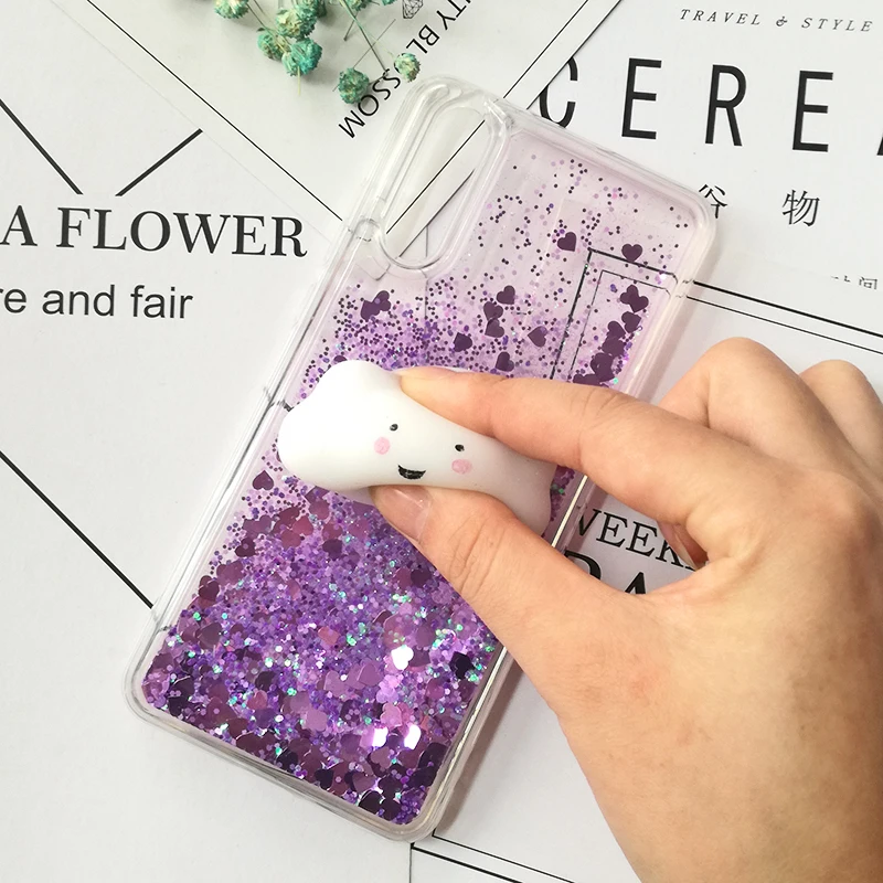 3D Squishy Cat Cases For Huawei P smart P8 p9 lite mini 2017 Liquid Glitter Cover Honor 8 pro 9 10 V10 6A 6X 5A 5X 5C 4A |