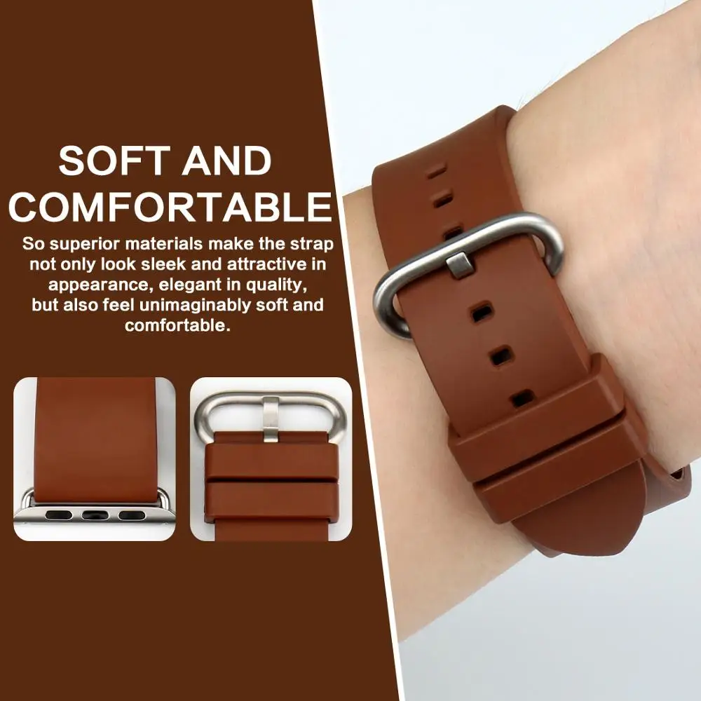 MAIKES Fluorocarbon Rubber Watchband For Apple Watch Band 49mm 44mm 40mm 42mm 38mm for iWatch Series SE 8 7 6 5 4 3 2  for Women