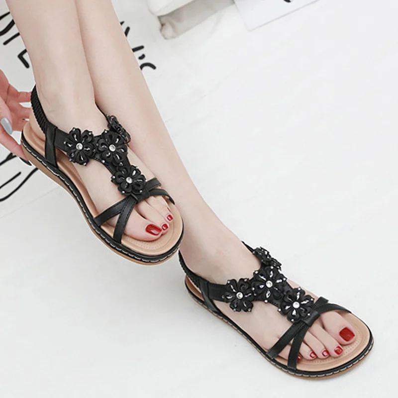Women Sandals 2019 New Shoes Bohemian Flowers Flat Summer Beach Flip Flops Fashion Ladies Sandal | Обувь