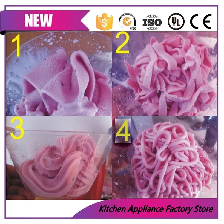 

New design spaghetti soft ice cream machine ice cream embossing noodles ice cream machine