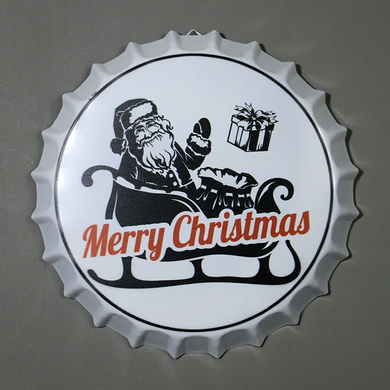 Пивная бутылка колпачок украшения аксессуары Merry Christmas винтажные металлические