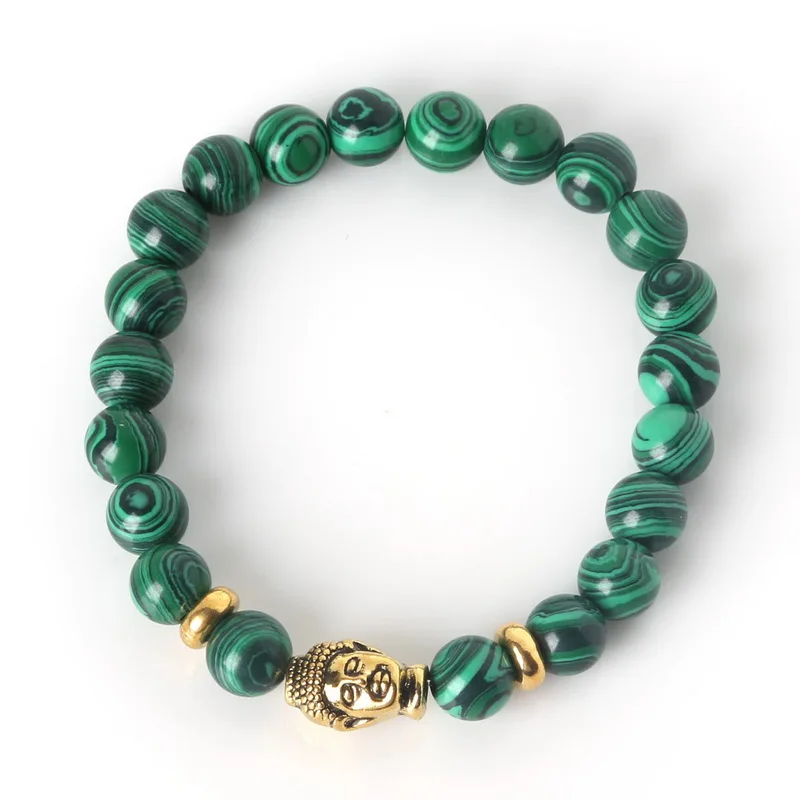 Горячая Распродажа смешанный цвет 8 мм лавовый камень старинный золотой Будда