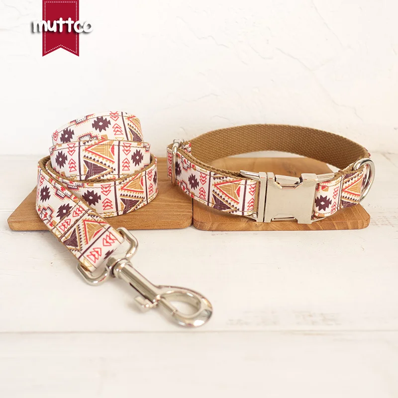 MUTTCO мягкий галстук само дизайн timeproof ошейник для собак народный коричневый