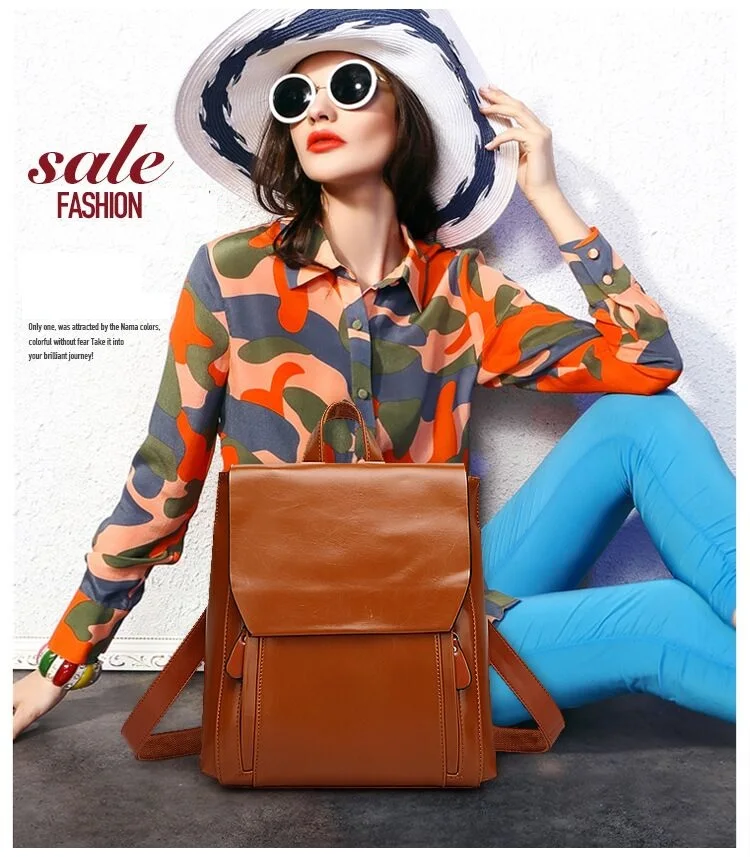 Женский рюкзак из натуральной кожи CHISPAULO черный школьный на плечо 2019|mochila fashion|leather