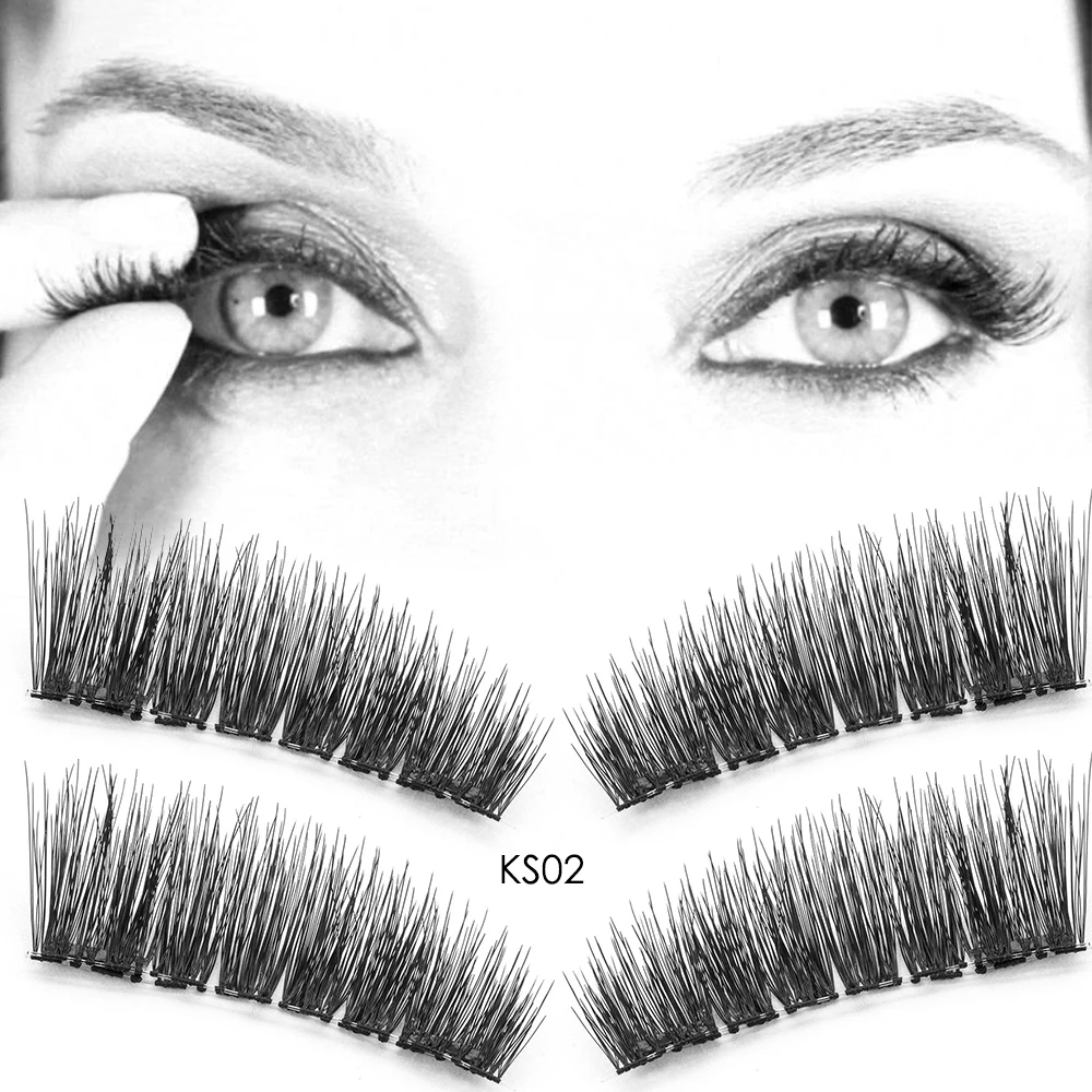 Накладные 3D ресницы ручной работы без клея толстые для наращивания многоразовые