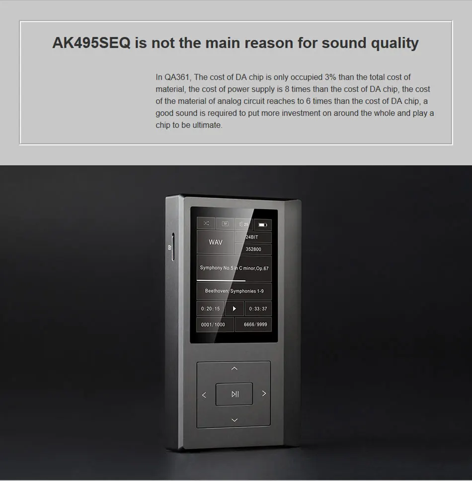 Quloos QA361 AK4495SEQ 6OPA1622 Hi-Fi DSD музыка двойной фемтосекундные часы без потерь MP3 Портативный музыкальный плеер