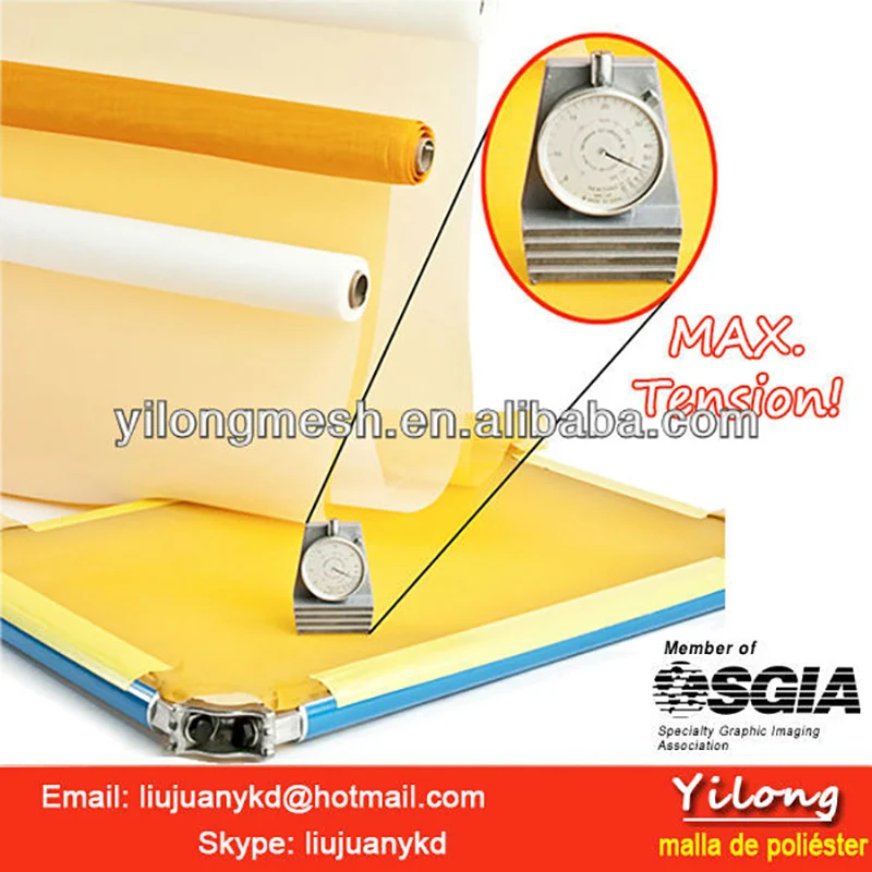 

77T 195Mesh 55UM 165CM Yellow 1Meter Polyester screen printing mesh ste