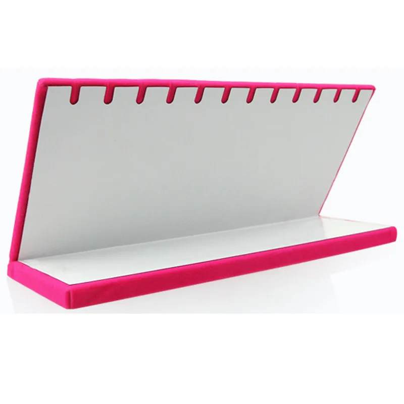 L образный Бархатный Дисплей для ювелирных изделий подставка деревянные полки